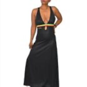 Coogie Blue Logo All Over with Multi Color Print Logo on Halter Top Back. Size L